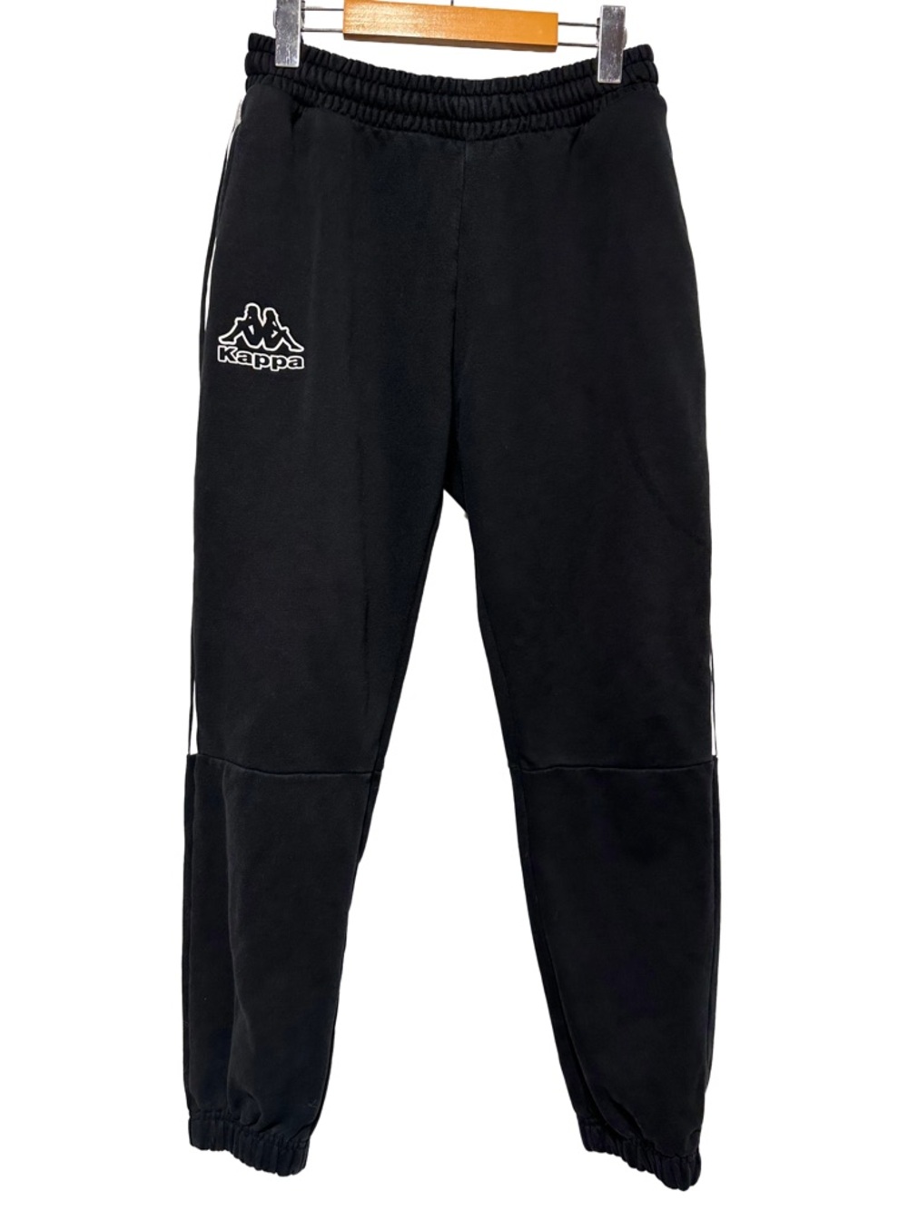 Kappa Black Side Stripe Tapered Joggers Y2K Streetwear Men’s S